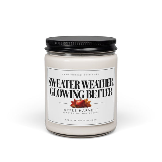 Sweater Weather, Glowing Better Candle | Apple Harvest | 9 oz Fall Gift for Estheticians