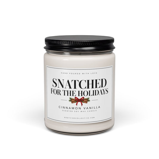 Snatched for the Holidays Candle | Cinnamon Vanilla | 9 oz Holiday Gift for Body Sculptors