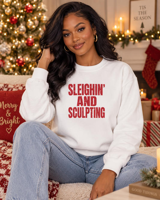Sleighin' and Sculpting Crewneck Sweatshirt