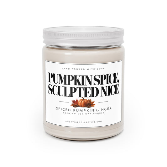 Pumpkin Spice, Sculpted Nice Candle | Spiced Pumpkin Ginger | 9 oz Fall Gift for Body Sculptors