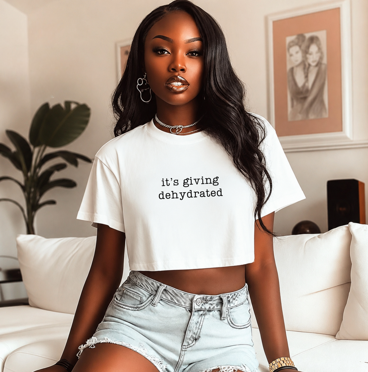 It's Giving Dehydrated Crop Top