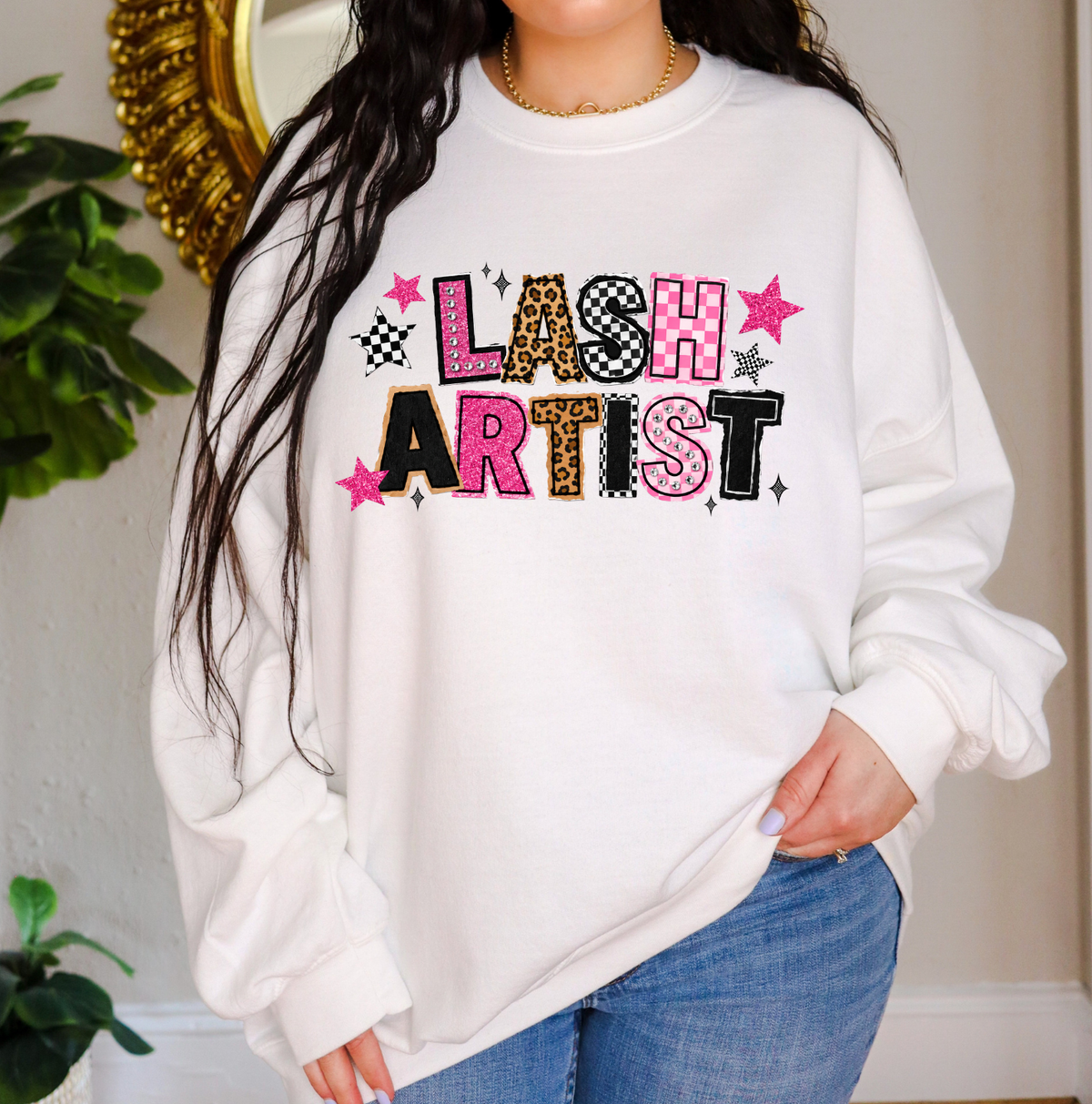 Pink Leopard Lash Artist Graphic Tee
